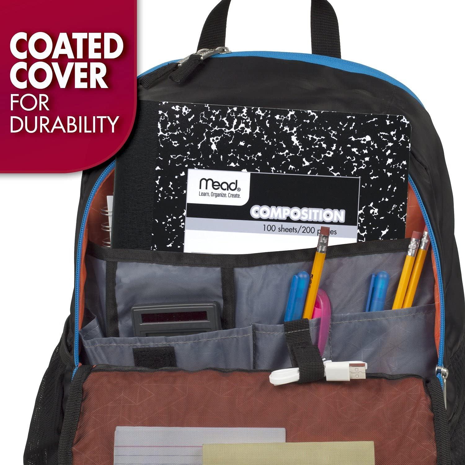 imageMead Composition Notebook 3 Pack Wide Ruled Paper 712quot x 934quot 100 Sheets per Comp Book Black Marble 38301Pack of 3