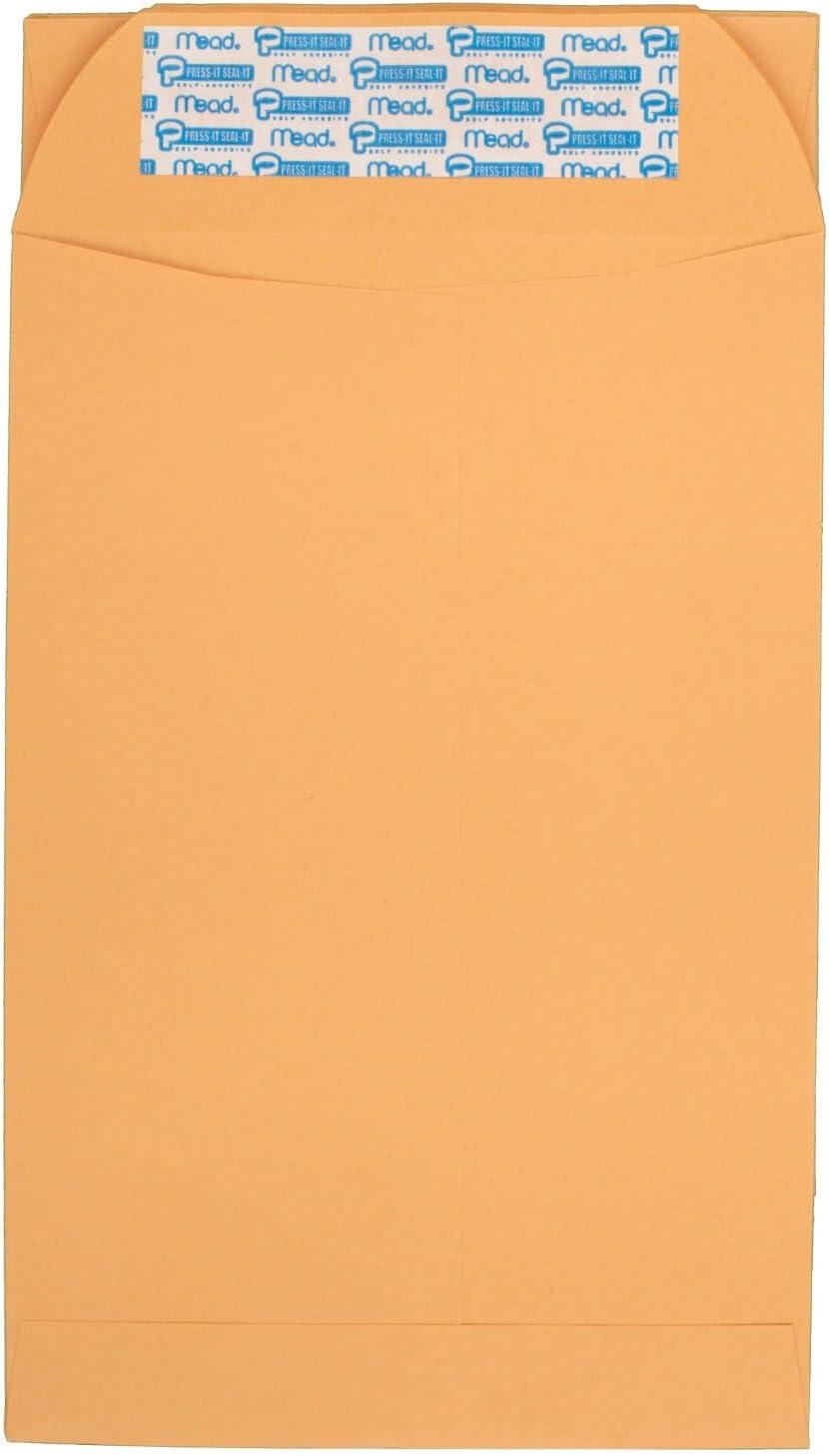 imageMead Envelopes Letter Size 6quot x 9quot PressIt SealIt Self Adhesive Closure Brown Kraft AllPurpose 24lb Paper Mailing Envelopes 30 Count 76084original Pack of 12