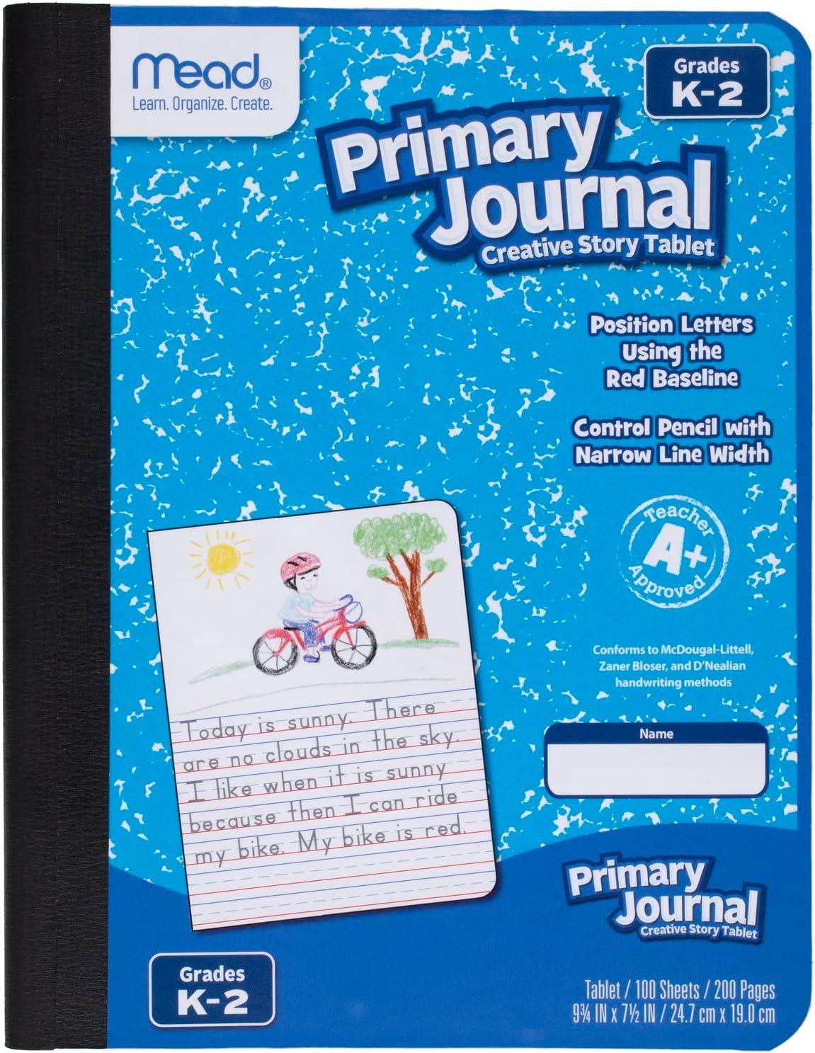imageMead Primary Journal Half Page Ruled Grades K2 7 12quot x 934quot 100 Sheets Color Will Vary 10297Assorted