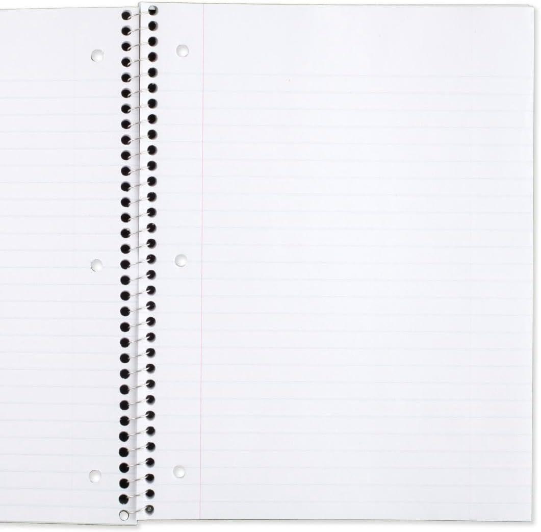 imageMead Spiral Notebook 24 Pack 1 Subject Wide Ruled Paper 712quot x 1012quot 70 Sheets per Notebook Colors Will Vary 930203ECM25Pack of 6