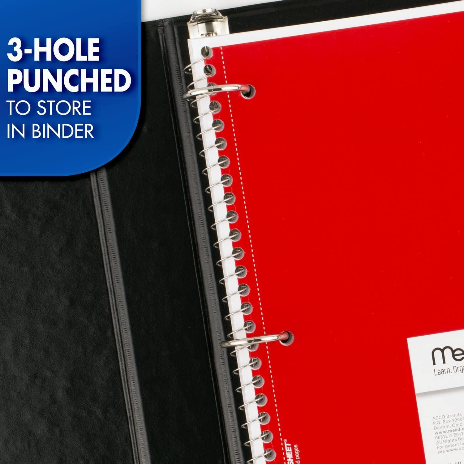 imageMead Spiral Notebook 3 Subject College Ruled Paper 8quot x 11quot 120 Sheets Color Will Vary 82039425Small