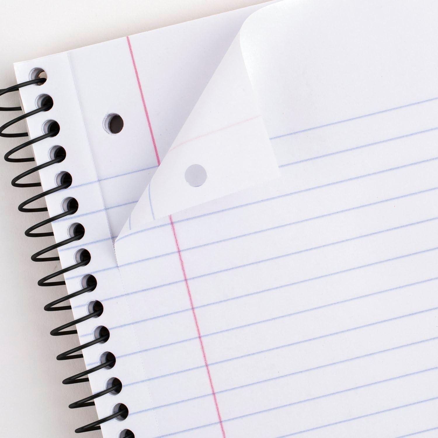 imageMead Spiral Notebook 5 Pack 5 Subject Wide Ruled Paper Plastic Cover 8quot x 1012quot 160 Sheets per Notebook Black Red Blue Green and Yellow 930101AECM5 Subject