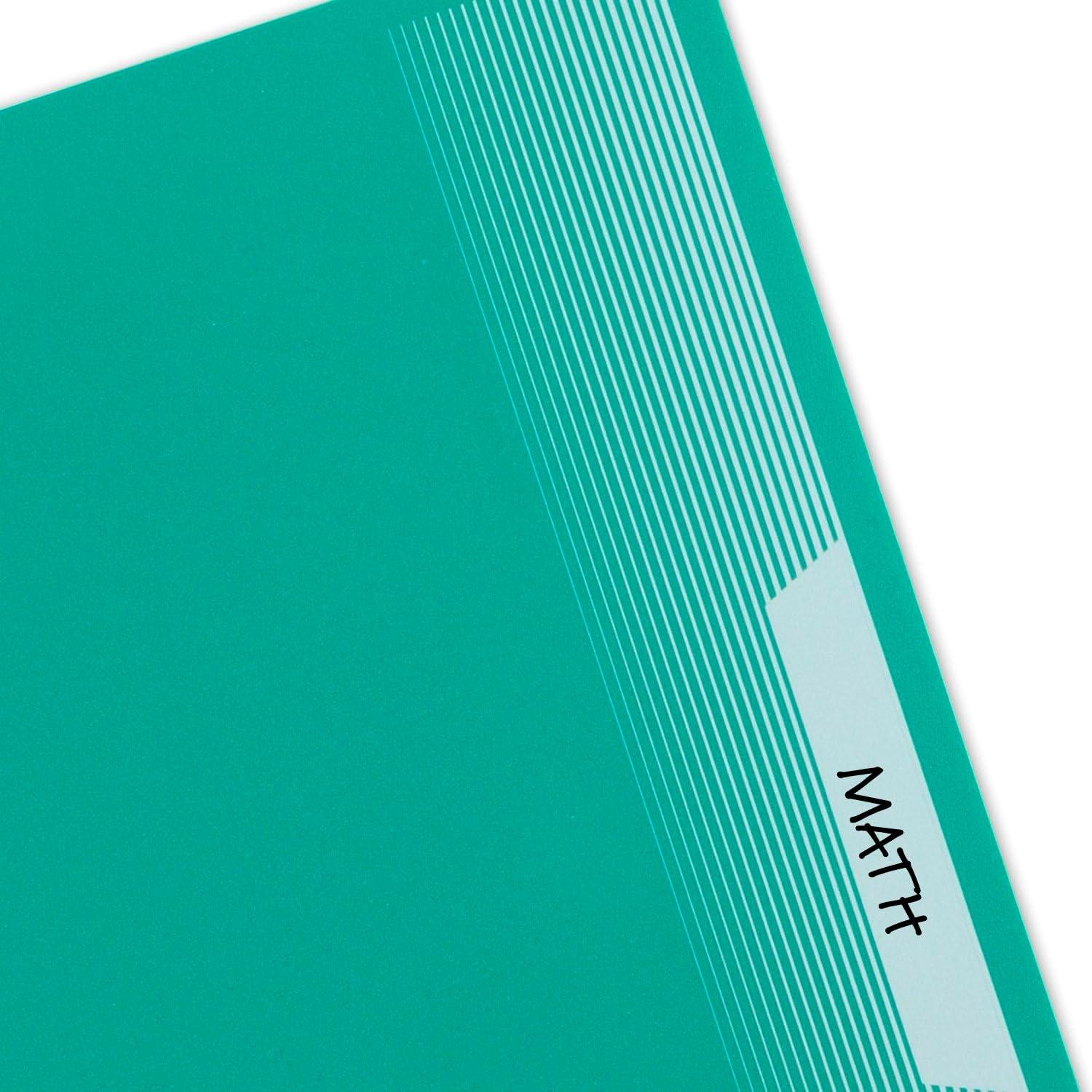 imageMead Spiral Notebook 5 Pack 5 Subject Wide Ruled Paper Plastic Cover 8quot x 1012quot 160 Sheets per Notebook Black Red Blue Green and Yellow 930101AECM5 Subject