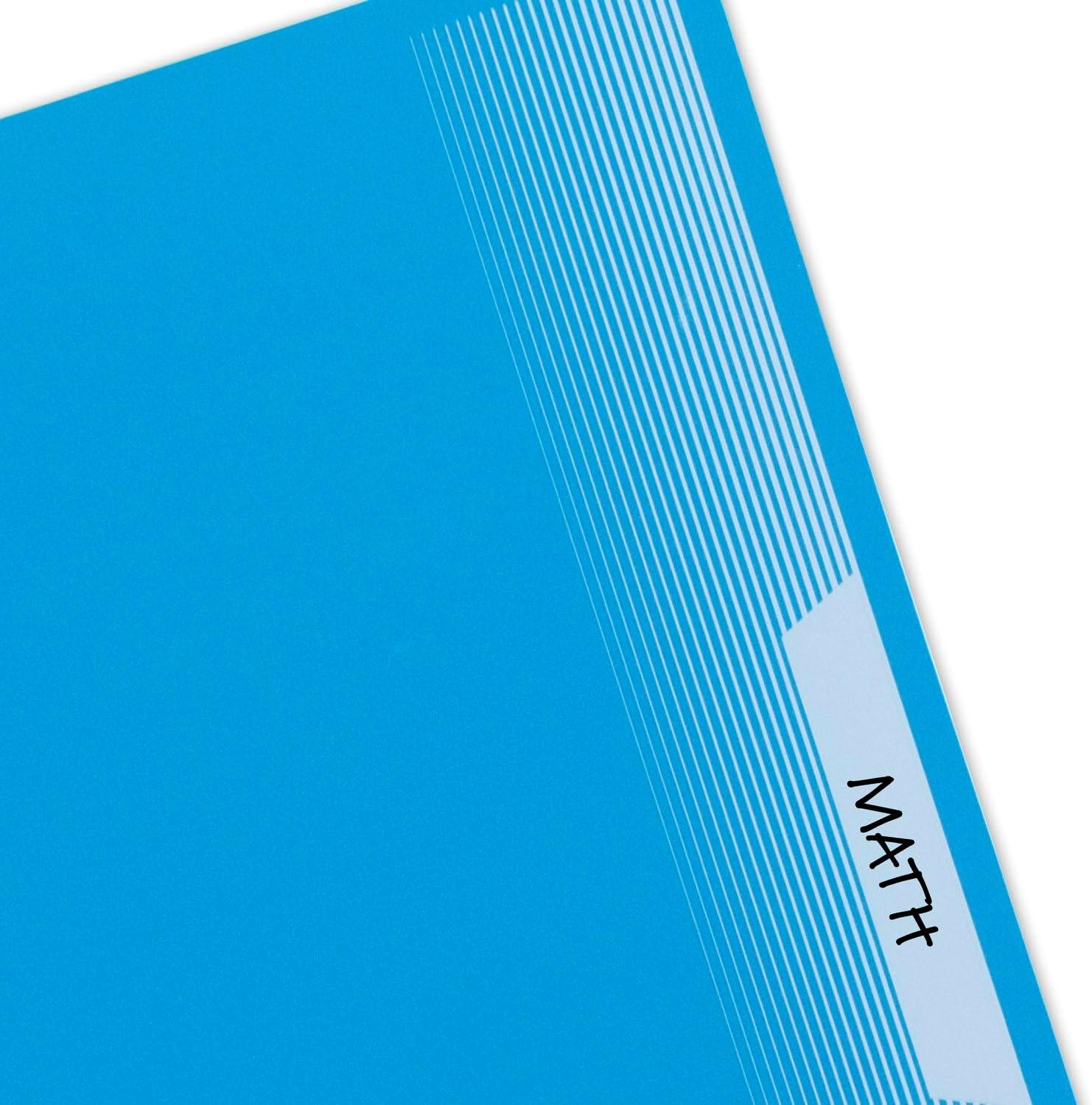 imageMead Spiral Notebook 5 Pack 5 Subject Wide Ruled Paper Plastic Cover 8quot x 1012quot 160 Sheets per Notebook Black Red Blue Green and Yellow 930101AECM3 Subject