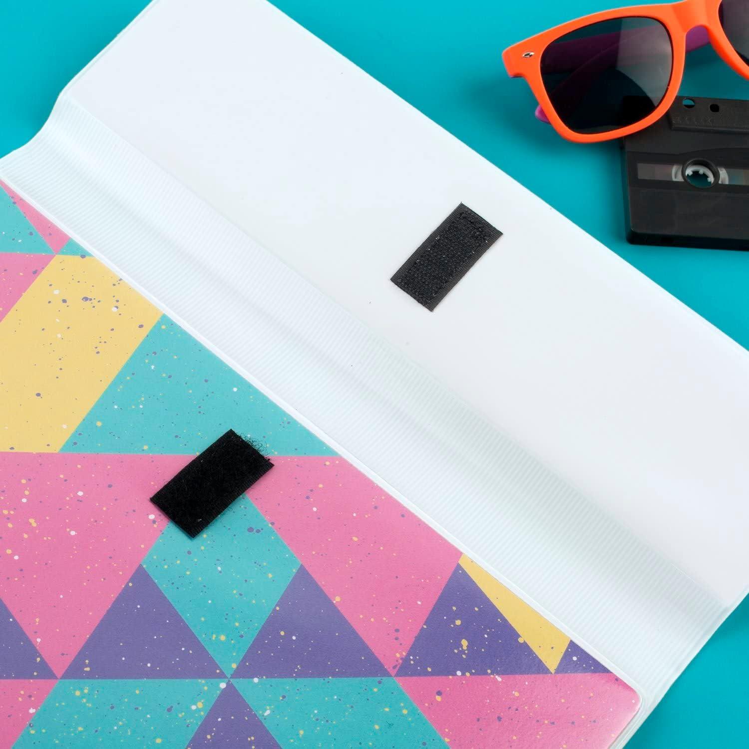 imageMead Trapper Keeper Binder Retro Design 1 Inch Binder with Folders and Pockets Holds 812quot x 11quot Paper Shapes 260038CQ1ECMColorblock