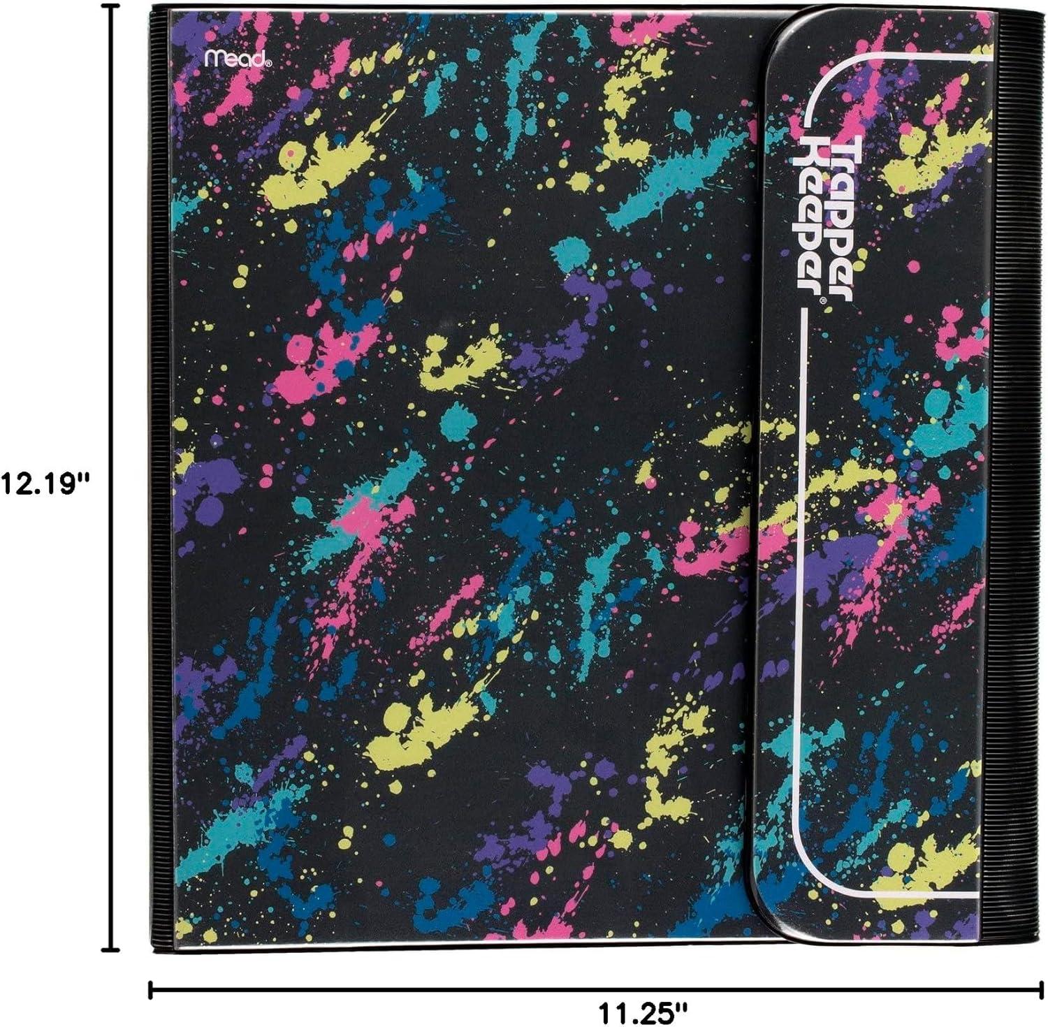 imageMead Trapper Keeper Binder Retro Design 1 Inch Binder with Folders and Pockets Holds 812quot x 11quot Paper Shapes 260038CQ1ECMPaint Splatter