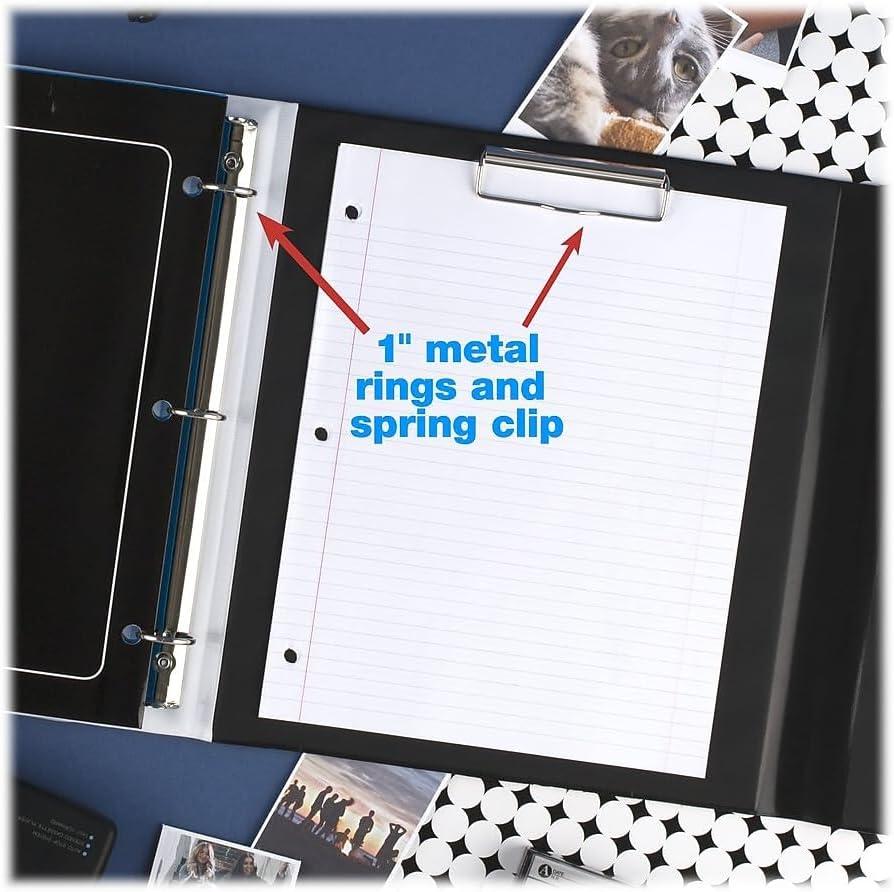 imageMead Trapper Keeper Binder Retro Design 1 Inch Binder with Folders and Pockets Holds 812quot x 11quot Paper Shapes 260038CQ1ECMShapes