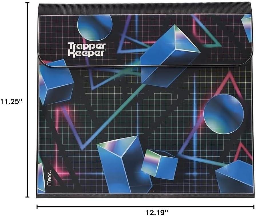 imageMead Trapper Keeper Binder Retro Design 1 Inch Binder with Folders and Pockets Holds 812quot x 11quot Paper Shapes 260038CQ1ECMShapes