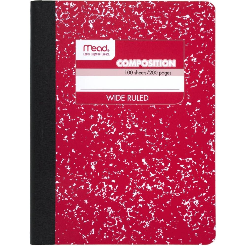 imageMead Composition Notebook Wide Ruled Paper 712quot x 934quot 100 Sheets Green Marble 09918AC5Red Marble