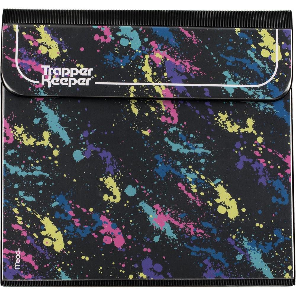 imageMead Trapper Keeper Binder Retro Design 1 Inch Binder with Folders and Pockets Holds 812quot x 11quot Paper Shapes 260038CQ1ECMPaint Splatter