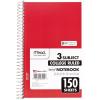 imageMead Spiral Notebook 3 Subject College Ruled Paper 8quot x 11quot 120 Sheets Color Will Vary 82039425Small