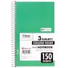 imageMead Spiral Notebook 3 Subject College Ruled Paper 8quot x 11quot 120 Sheets Color Will Vary 82039425Small