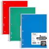 imageMead Spiral Notebook 3 Subject College Ruled Paper 8quot x 11quot 120 Sheets Color Will Vary 82039425Standard