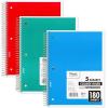 imageMead Spiral Notebook 3 Subject Wide Ruled Paper 712quot x 1012quot 120 Sheets Color Will Vary 93020625Pack of 1