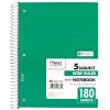 imageMead Spiral Notebook 3 Subject Wide Ruled Paper 712quot x 1012quot 120 Sheets Color Will Vary 93020625Pack of 1