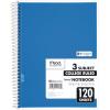 imageMead Spiral Notebook 3 Subject Wide Ruled Paper 712quot x 1012quot 120 Sheets Color Will Vary 93020625Pack of 1