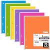 imageMead Spiral Notebook 6 Pack 1 Subject College Ruled Paper 712quot x 1012quot 70 Sheets per Notebook Assorted Pastel Colors 830049Bright Colors