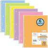 imageMead Spiral Notebook 6 Pack 1 Subject Wide Ruled Paper 712quot x 1012quot 70 Sheets per Notebook Assorted Pastel Colors 930050ECM6 Pack