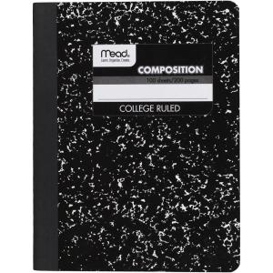 imageMead Composition Notebook 12 Pack College Ruled Paper 712quot x 934quot 100 Sheets per Comp Book Black Marble 72938Pack of 1
