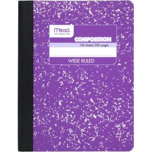 imageMead Composition Notebook Wide Ruled Paper 712quot x 934quot 100 Sheets Green Marble 09918AC5Purple Marble