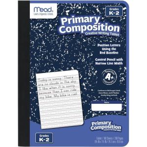 imageMead Primary Composition Book 12 Pack Primary Ruled Journal Grades K2 712quot x 934quot 100 Sheets per Comp Book Assorted Colors 610054ECM1 Pack