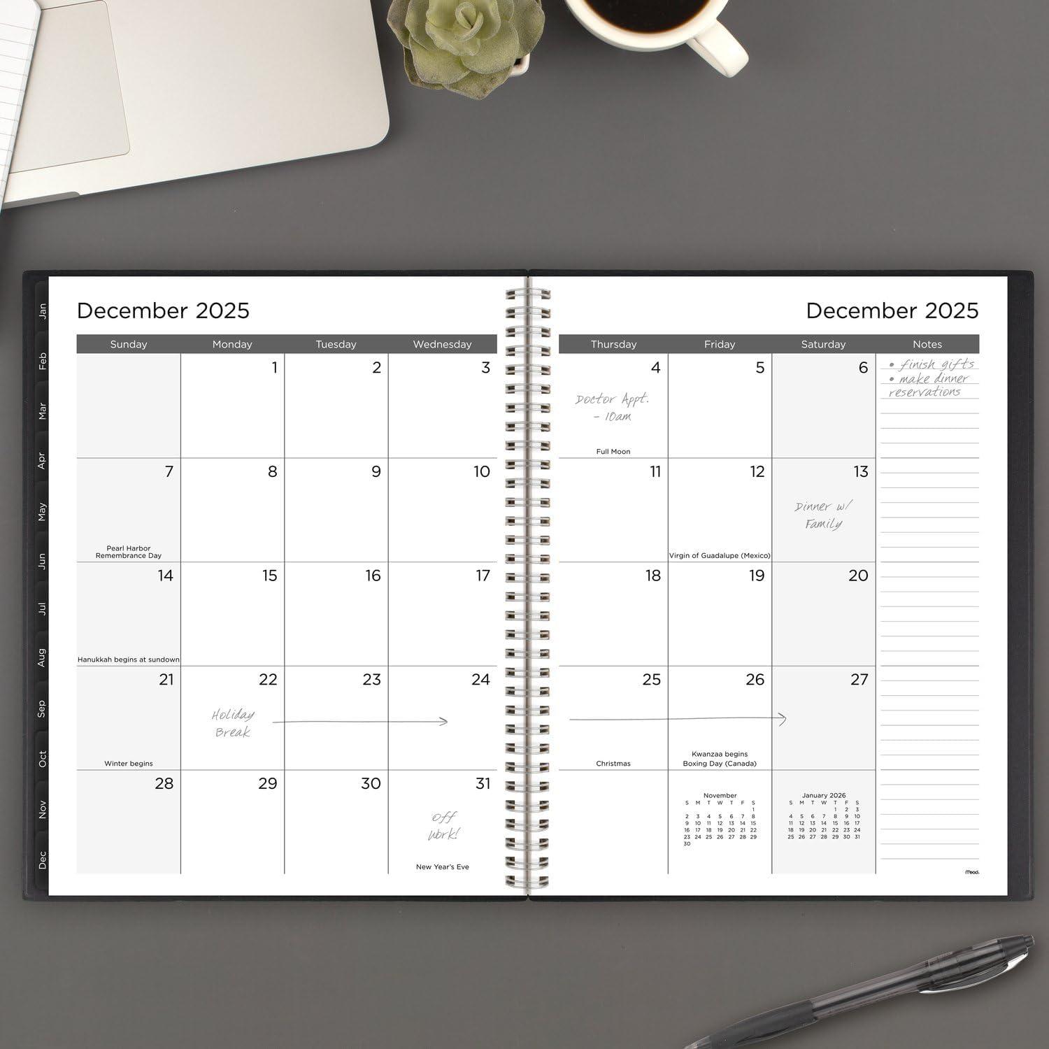 imageMead 2026 Planner Weekly ampamp Monthly 15Month 812quot x 11quot Large Basic Sage Green CRW6209326Black