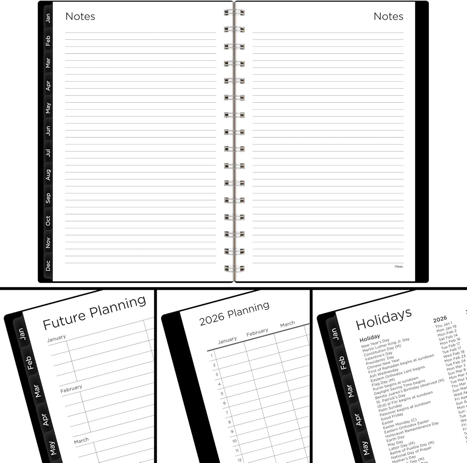 imageMead 2026 Planner Weekly ampamp Monthly 15Month 812quot x 11quot Large Basic Sage Green CRW6209326Black