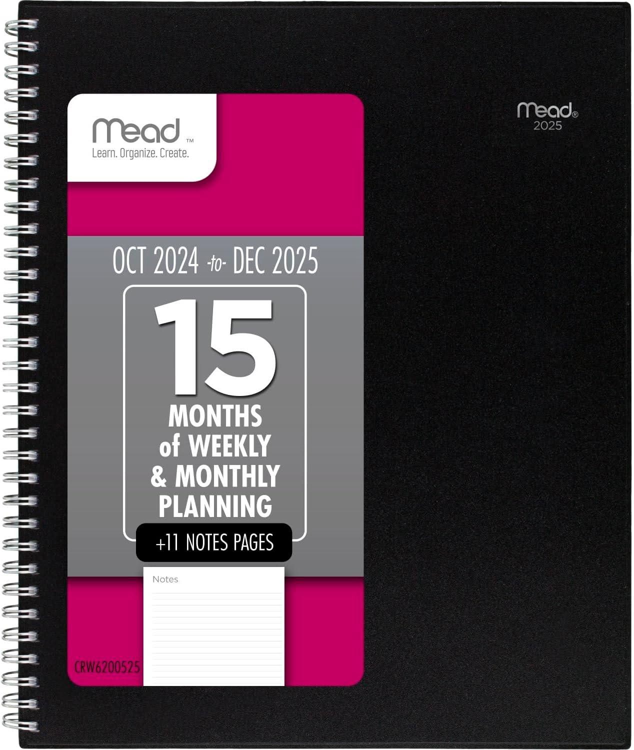 imageMead 2026 Planner Weekly ampamp Monthly 15Month 812quot x 11quot Large Basic Sage Green CRW6209326Black