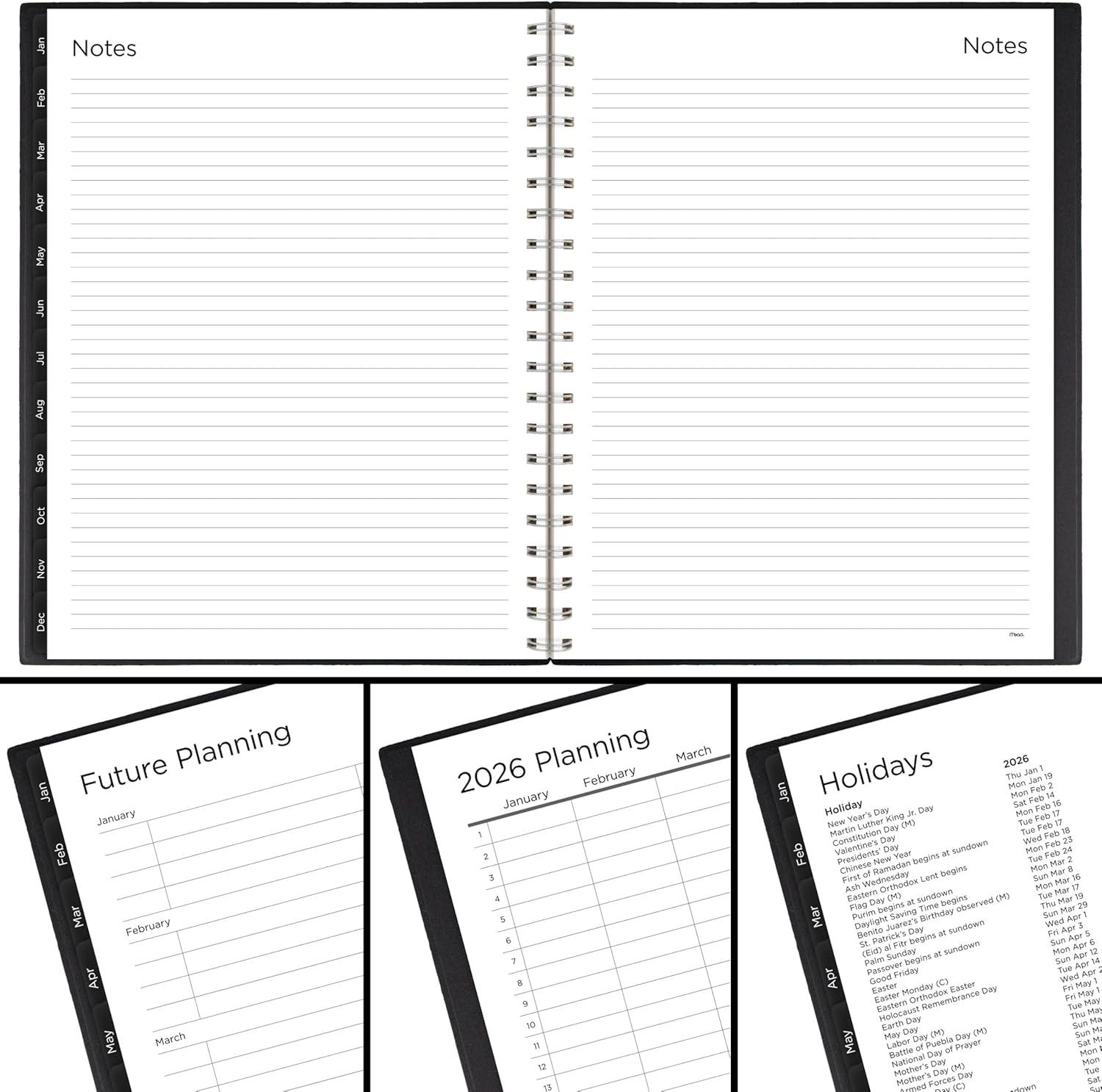 imageMead 2026 Planner Weekly ampamp Monthly 15Month 812quot x 11quot Large Basic Sage Green CRW6209326Black