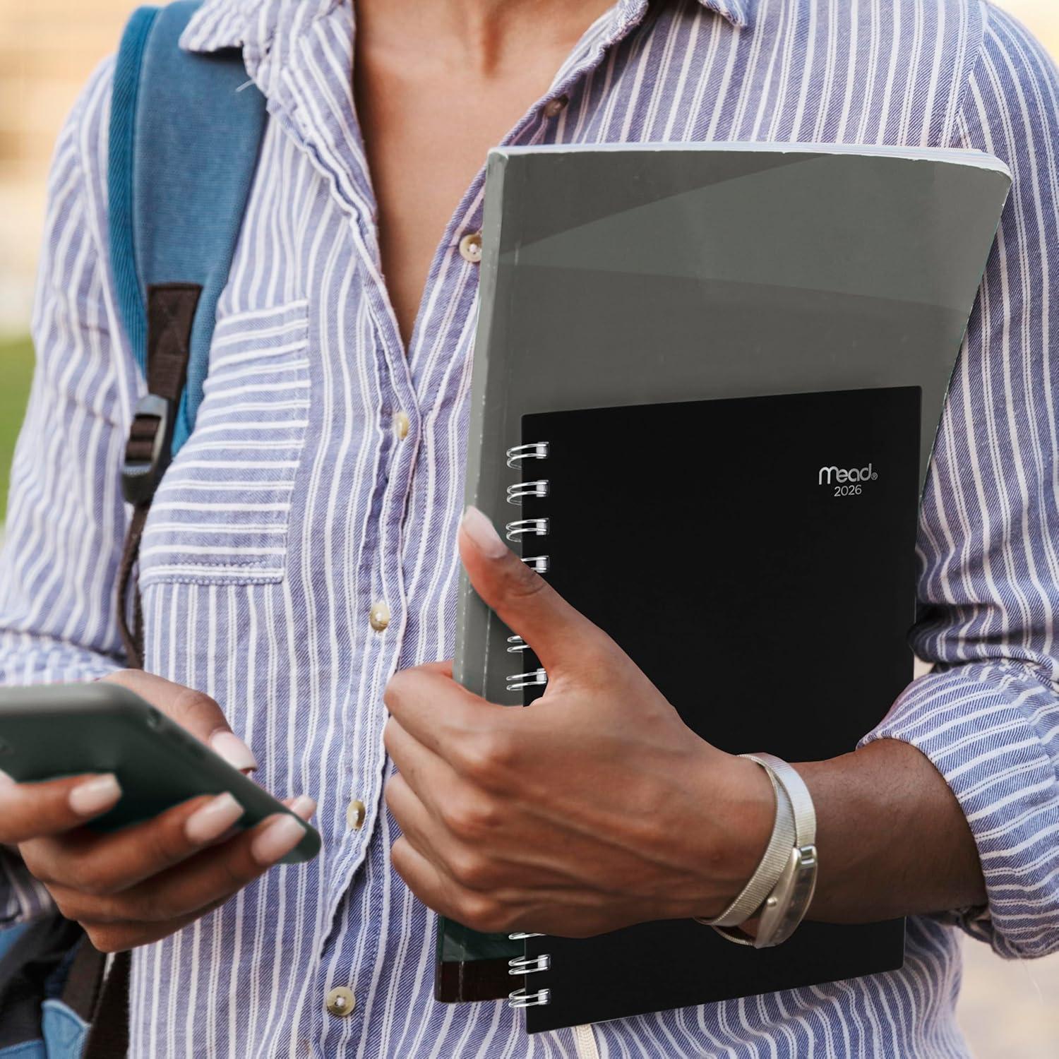 imageMead 2026 Planner Weekly ampamp Monthly 15Month 812quot x 11quot Large Basic Sage Green CRW6209326Black