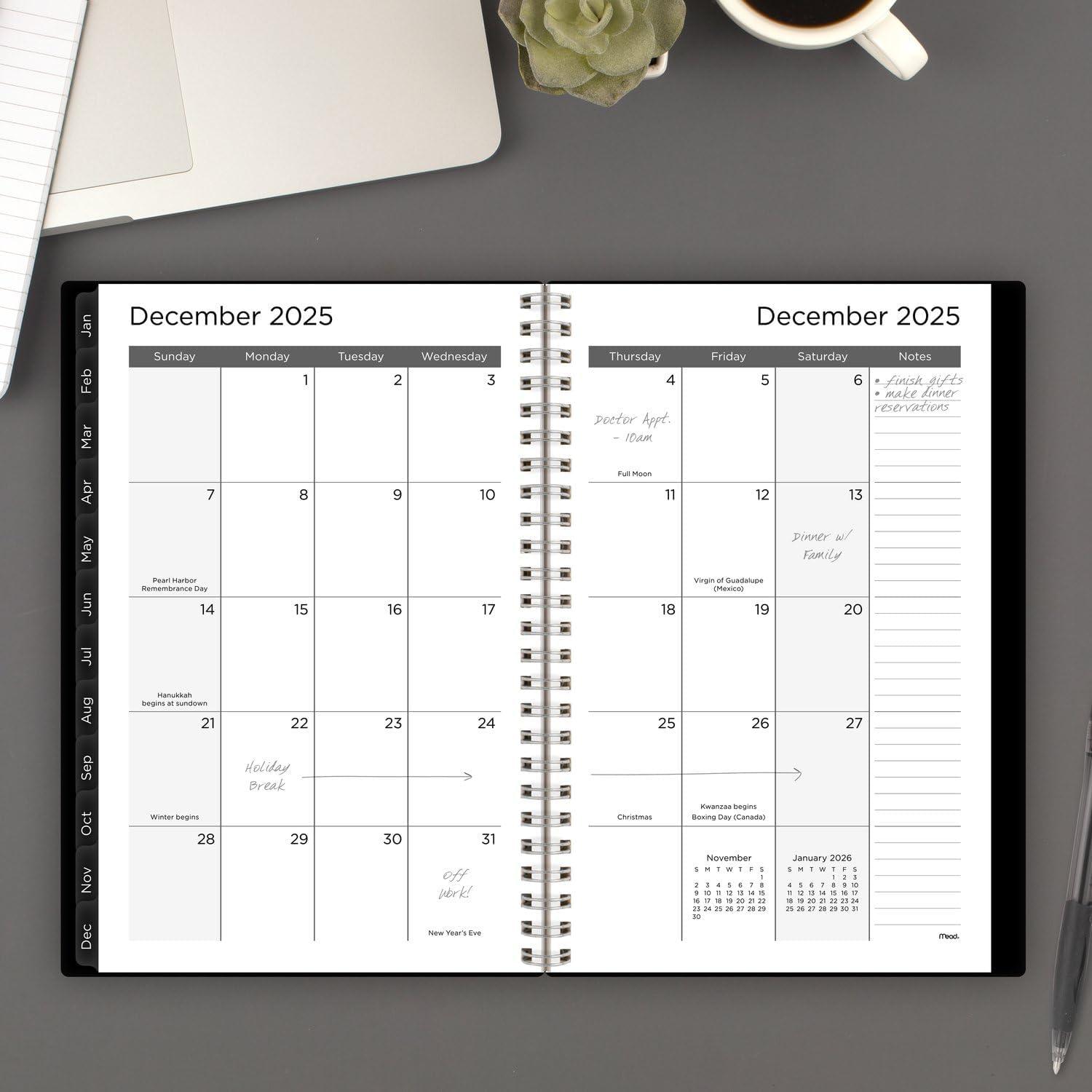 imageMead 2026 Planner Weekly ampamp Monthly 15Month 812quot x 11quot Large Basic Sage Green CRW6209326Black