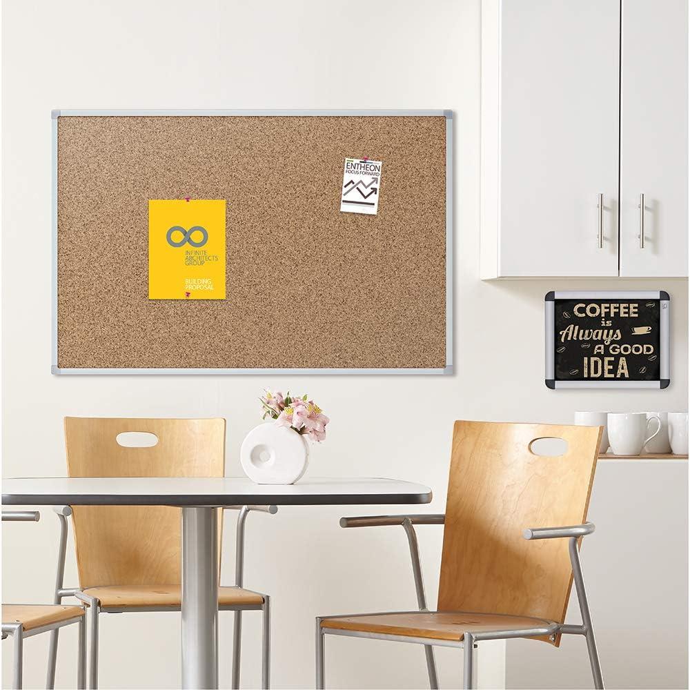 imageMead Corkboard 3 x 2 Bulletin Board Aluminum Frame Cork Board 85361CorkboardAluminum