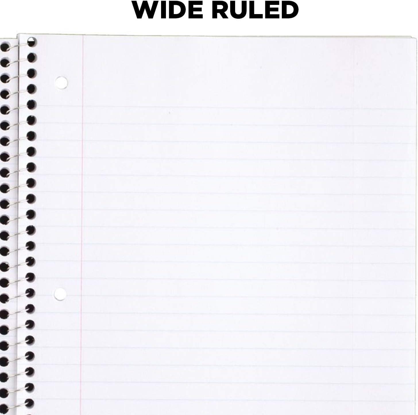 imageMead Spiral Notebook 4 Pack 1 Subject Wide Ruled Paper 712quot x 1012quot 70 Sheets per Notebook Colors Will Vary 930200ECM25Blue