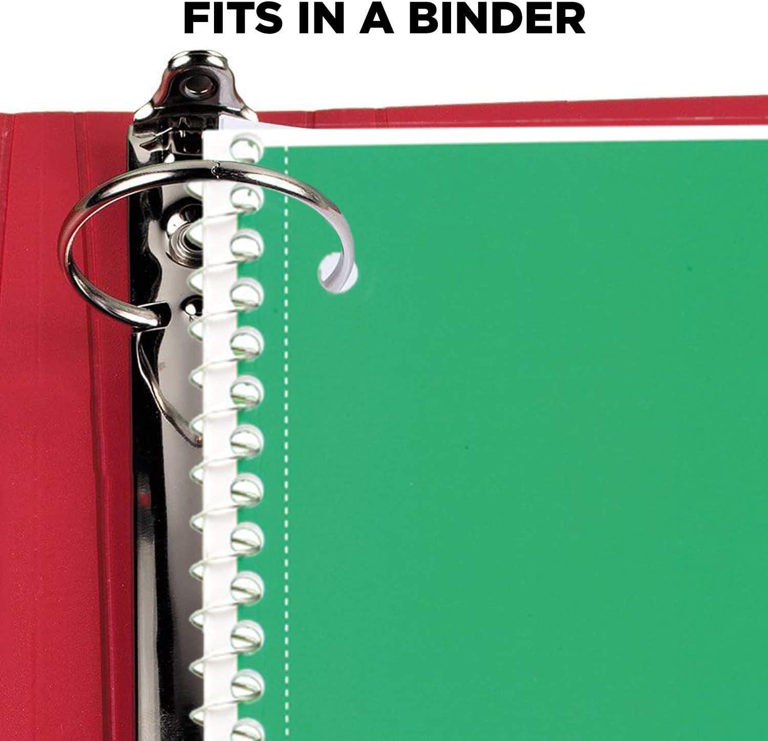 imageMead Spiral Notebook 4 Pack 1 Subject Wide Ruled Paper 712quot x 1012quot 70 Sheets per Notebook Colors Will Vary 930200ECM25Green