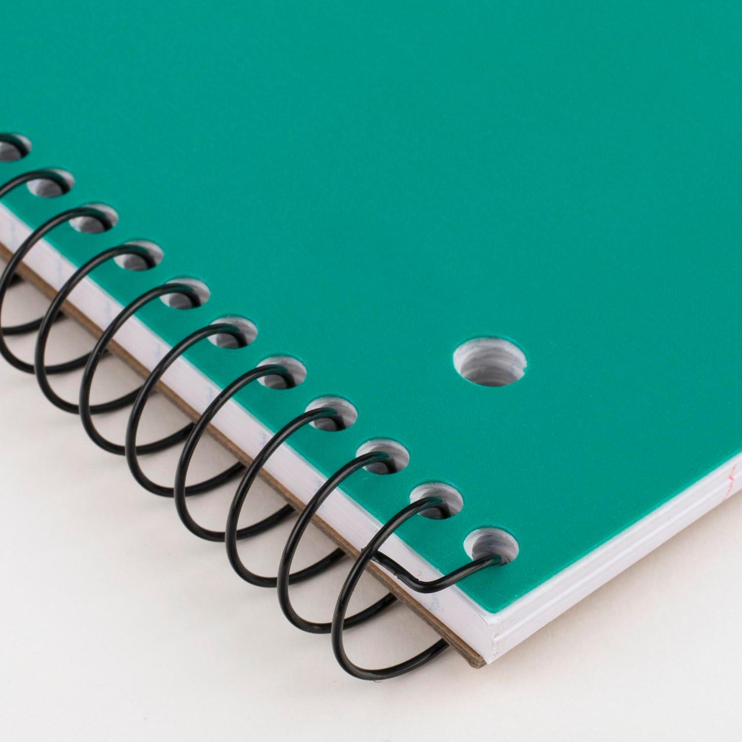 imageMead Spiral Notebook 5 Pack 3 Subject College Ruled Paper Plastic Cover 812quot x 11quot 120 Sheets per Notebook Black Red Blue Green and Yellow 820315AECM1 Subject