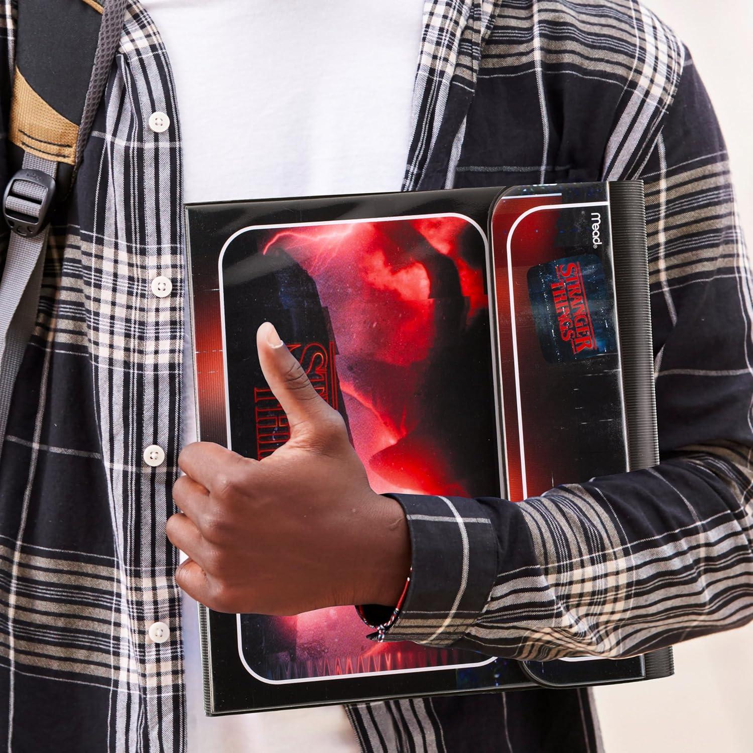 imageMead Trapper Keeper Binder Stranger Things 1 Inch Binder with Folders and Pockets Holds 812quot x 11quot Paper Yearbook 261138B25Creatures