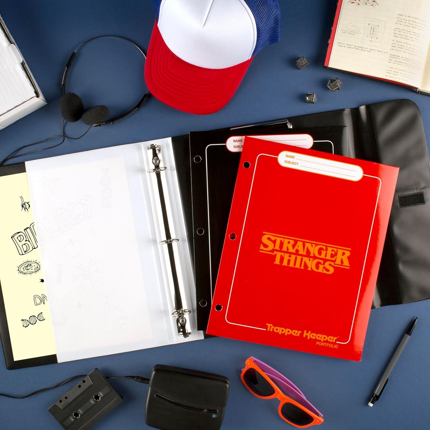 imageMead Trapper Keeper Binder Stranger Things 1 Inch Binder with Folders and Pockets Holds 812quot x 11quot Paper Yearbook 261138B25Creatures