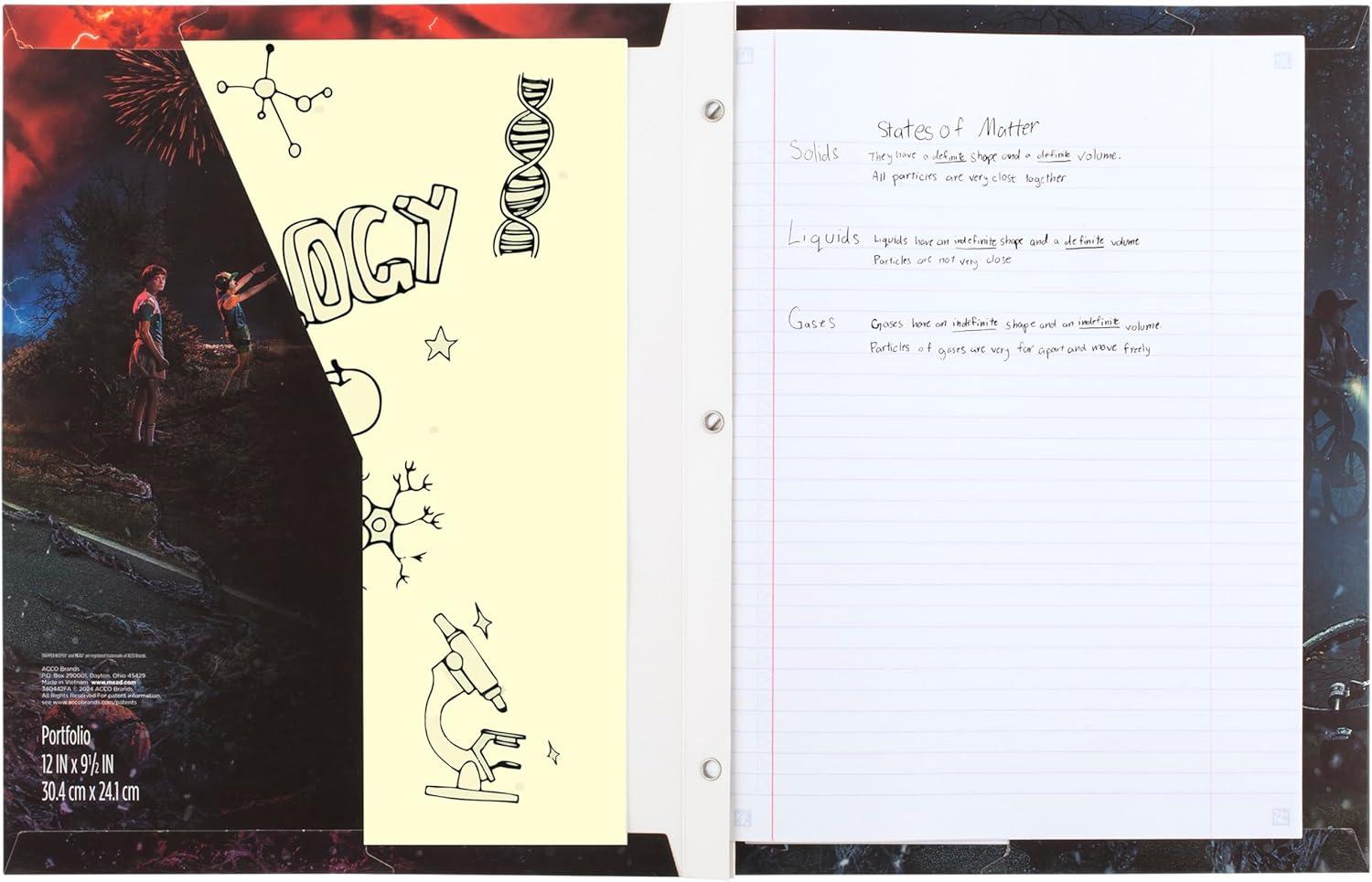 imageMead Trapper Keeper Binder Stranger Things 1 Inch Binder with Folders and Pockets Holds 812quot x 11quot Paper Yearbook 261138B25Stranger Things