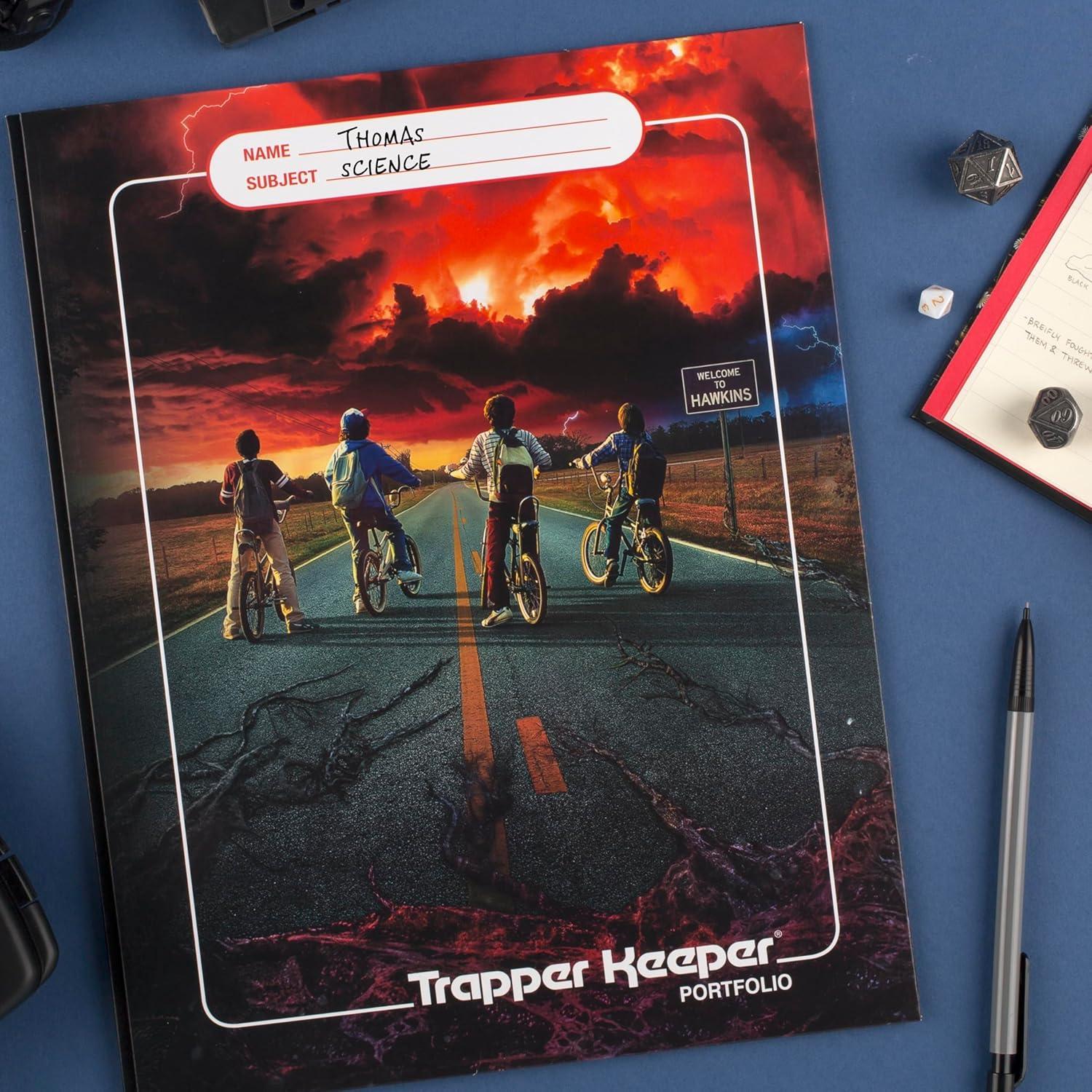 imageMead Trapper Keeper Binder Stranger Things 1 Inch Binder with Folders and Pockets Holds 812quot x 11quot Paper Yearbook 261138B25Stranger Things