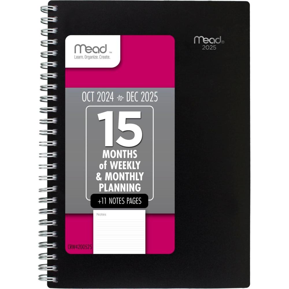imageMead 2026 Planner Weekly ampamp Monthly 15Month 812quot x 11quot Large Basic Sage Green CRW6209326Black
