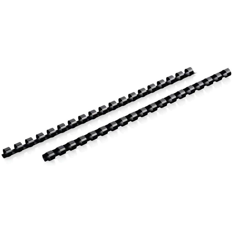imageMead CombBind Binding SpinesSpiralsCoilsCombs 916quot 105 Sheet Capacity Black 125 Pack 400013838