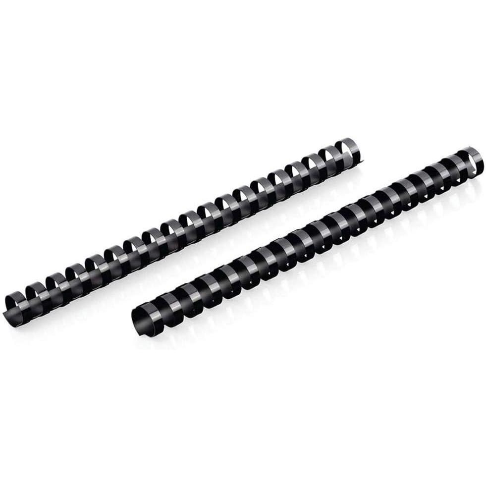 imageMead CombBind Binding SpinesSpiralsCoilsCombs 916quot 105 Sheet Capacity Black 125 Pack 400013858