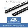 imageMead CombBind Binding SpinesSpiralsCoilsCombs 916quot 105 Sheet Capacity Black 125 Pack 40001381