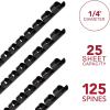imageMead CombBind Binding SpinesSpiralsCoilsCombs 916quot 105 Sheet Capacity Black 125 Pack 400013814