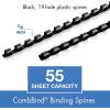 imageMead CombBind Binding SpinesSpiralsCoilsCombs 916quot 105 Sheet Capacity Black 125 Pack 400013838