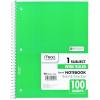 imageMead Spiral Notebook 4 Pack 1 Subject Wide Ruled Paper 712quot x 1012quot 70 Sheets per Notebook Colors Will Vary 930200ECM25Color Selected for You