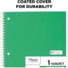 imageMead Spiral Notebook 4 Pack 1 Subject Wide Ruled Paper 712quot x 1012quot 70 Sheets per Notebook Colors Will Vary 930200ECM25Green