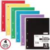 imageMead Spiral Notebook 4 Pack 1 Subject Wide Ruled Paper 712quot x 1012quot 70 Sheets per Notebook Colors Will Vary 930200ECM25Primary Colors