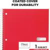 imageMead Spiral Notebook 4 Pack 1 Subject Wide Ruled Paper 712quot x 1012quot 70 Sheets per Notebook Colors Will Vary 930200ECM25Red