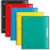 imageMead Spiral Notebook 5 Pack 3 Subject College Ruled Paper Plastic Cover 812quot x 11quot 120 Sheets per Notebook Black Red Blue Green and Yellow 820315AECM1 Subject